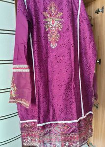 Unstitched Pakistani Chikankari Dress