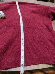 Maroon Knit Cropped Sweater