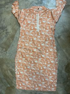 Elegant Peach Printed Kurta