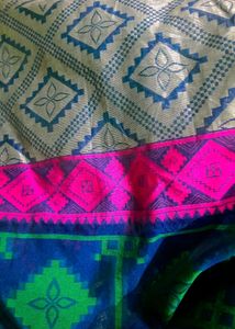 Totally New And Unworn Blue Embroidered Saree
