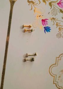 🔥SALE🔥Gold And Silver Polished Studs (COMBO)