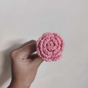 Pink Crochet Rose
