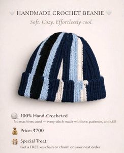Striped Handmade Crochet Beanie