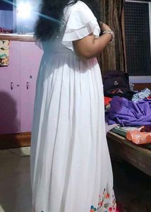 Embroidered White Maxi Dress
