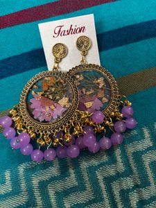 Floral Resin Drop Earrings 1 pair only