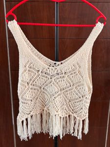 Crochet Fringe Top/ Knitted Top