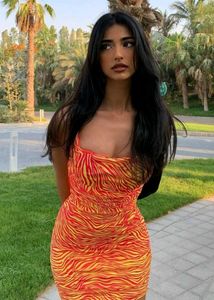 Orange y2k mini Bodycon Dress