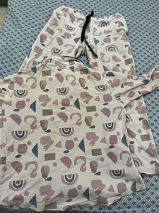 Coordinate Night Suit Funky Print With One Bra