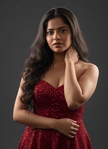 Red party wear dress