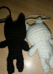 Black N White Toro Cat Crochet Charm