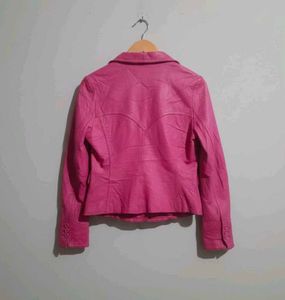 Hot Barbie Pink Leather Blazer