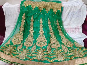 Mehendi Outfit/ Muslim Bridal Green Lehenga Saree