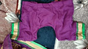 Purple Embroidered Saree