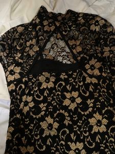 black net dress back open