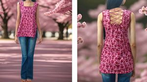 Cotton Short Kurti with Criss-Cross Back Tie