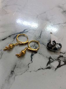 Sparkling Black Hoop Earrings Two pairs of earring