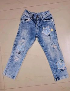 Girls Embroidered Denim Jeans