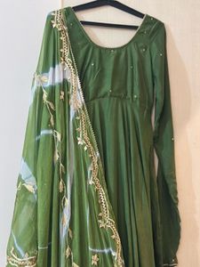 Green Embroidered Anarkali Suit Never Used