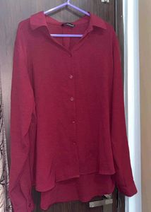 Burgundy Button-Down Shirt
