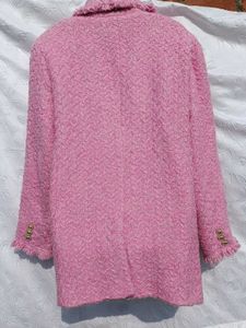 Pink Tweed Double-Breasted Coat 💕