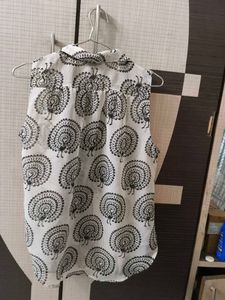 Semi Transparent Peacock Print Sleevless Top