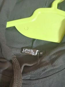 LEWEL, Typography Hooded Neck Hoodie