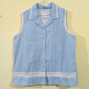 Y2K Gingham Sleeveless Shirt  Top