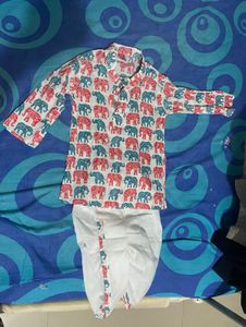 Elephant Print Dhoti + Kurta