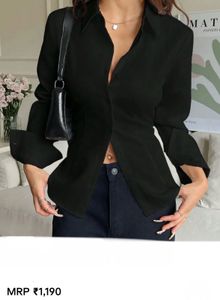 Savana Chic Black Button-Down Shirt