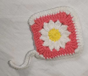 Handmade Crochet Daisy Pouch