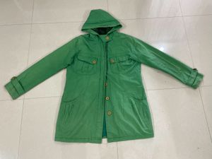 Green Hooded Casual Jacket