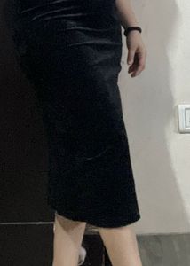 Black Velvet Mini Skirt