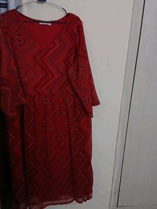 Red Diamond Print Dress