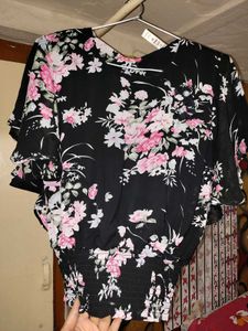 Black Floral Top