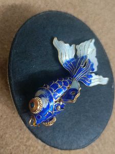 Vintage Enamel Goldfish Pendent