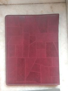 Maroon Leather Bound File/ Folder