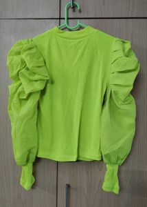 NEON PUFF SLEEVE TOP ❤️