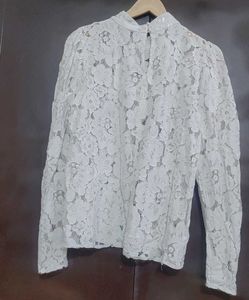 White Floral Lace Top For 36 Bust