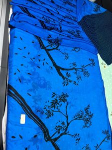Amazing Blue Tree Print Saree