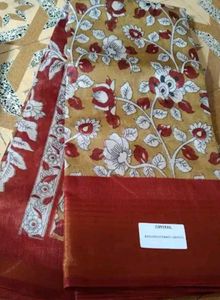 Green Floral Print Saree