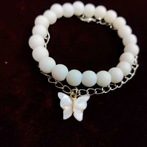 Butterfly Charm Beaded Bracelet