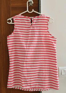 Pink And White Strips Top ( Bust 36)