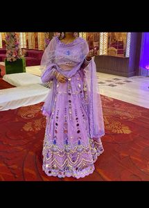 lavender mirror work lehnga and choli
