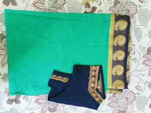 Beautiful Cotton Saree With Blouse 💫