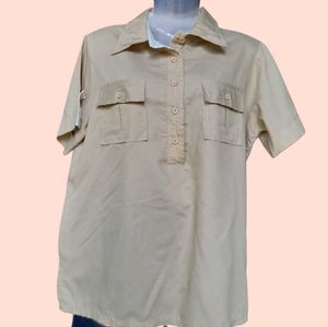 Khaki Button-Up Shirt