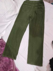 Green Wide Leg Jeans
