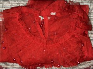 Red Beads Party Wear Top