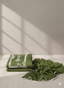 Olive Green Embroidered Punjabi Suit