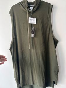 Olive Green Sleeveless Hoodie XL