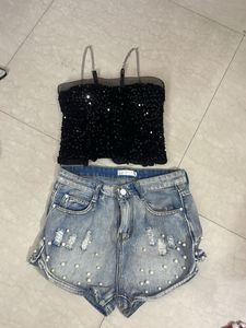 Party Black Crop Top